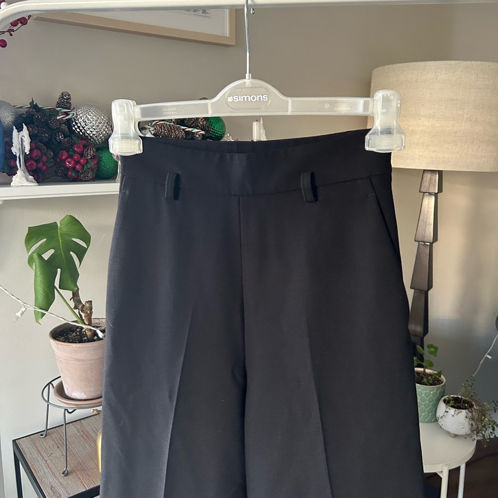 Maje High Rise Wide Leg Black Trousers